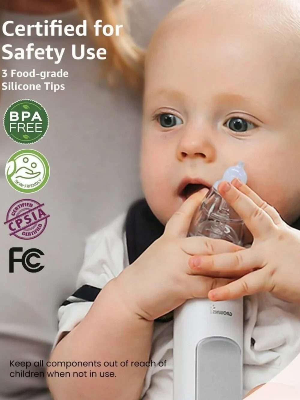 Electric Baby Nasal Aspirator, Powerful Suction Nose Cleaner with Music & Light